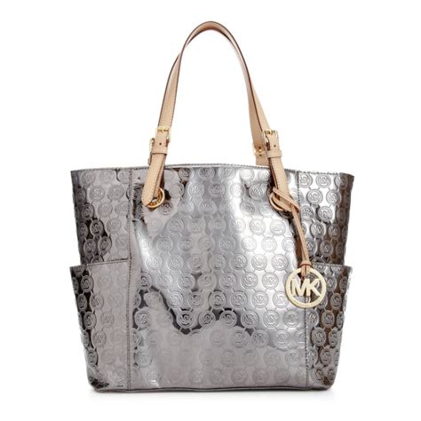 michael kors jet set tote with silver hardware